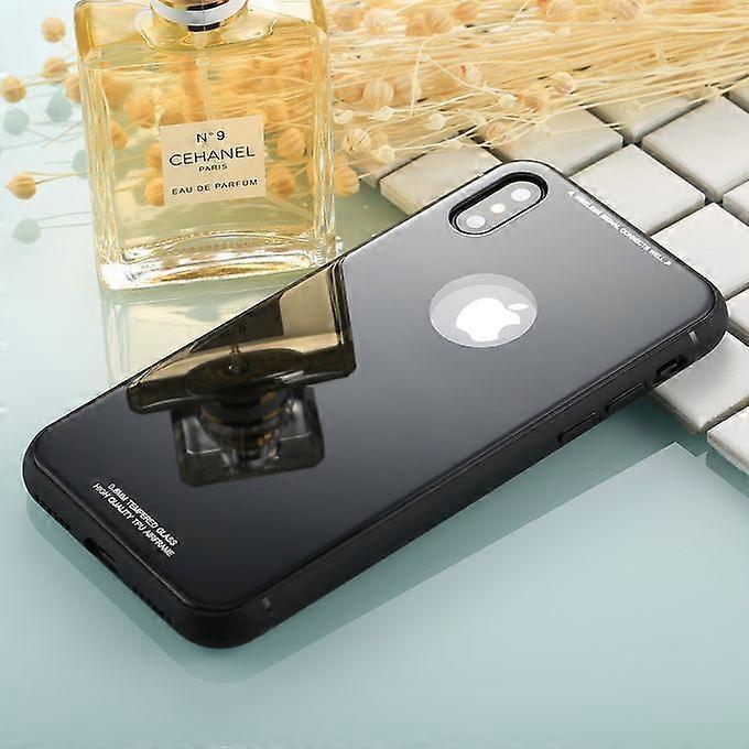 iPhone X 0.8mm Tempered Glass with TPU Airframe Protective Back Case – Black