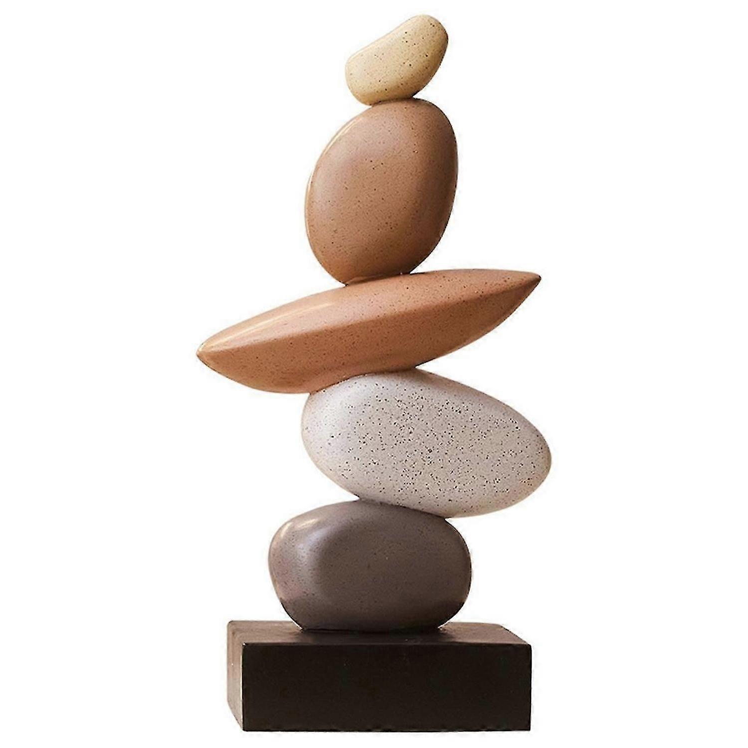 Modern Resin Stacked Stones Sculpture - Abstract Balanced Rock Art for Various Room Types, Decorative Tabletop Accent