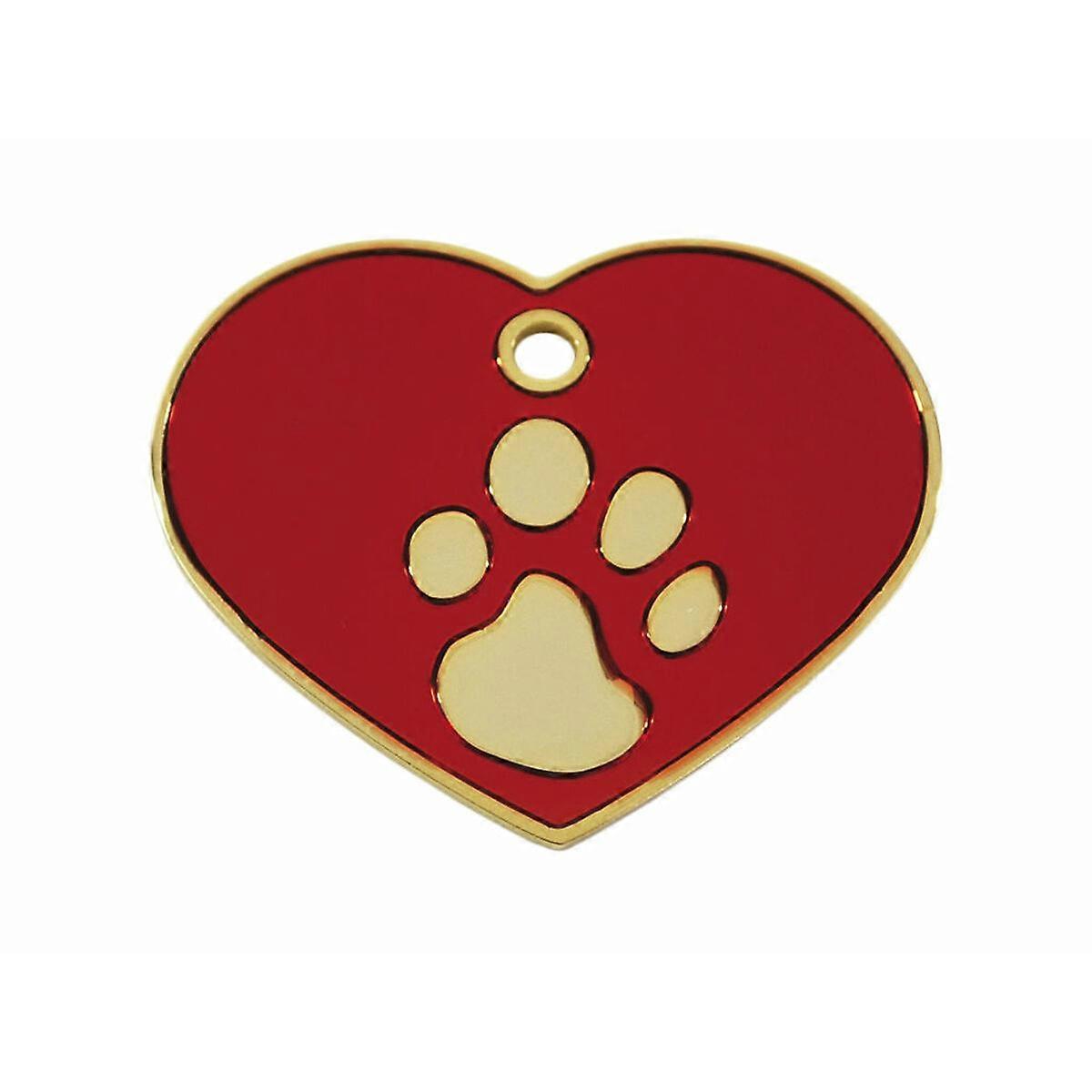 Identification plate for collar Imarc Heart Red Golden