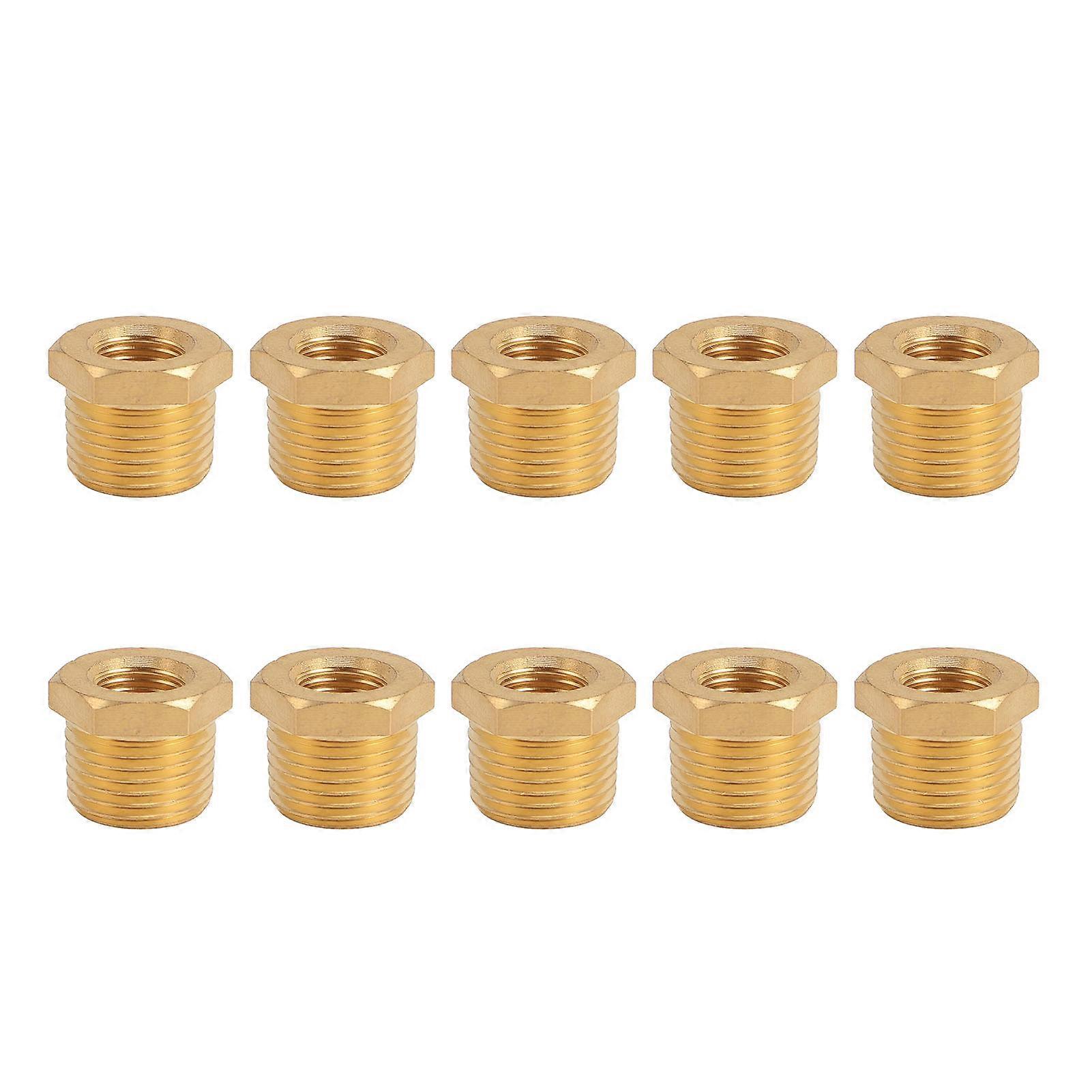 Adaptateur de tuyau réducteur en laiton pour eau, gaz, pétrole, 10 pièces, 1/2 pouce NPT mâle x 1/4 pouce NPT femelle