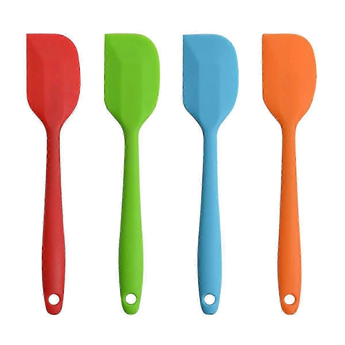 Heat Resistant Spatula Set, 4 Piece 10 Inch Silicone Tools, 500°F Safe, Non-Stick, Seamless Construction, Easy To Clean, With Hanging Loop, 2025