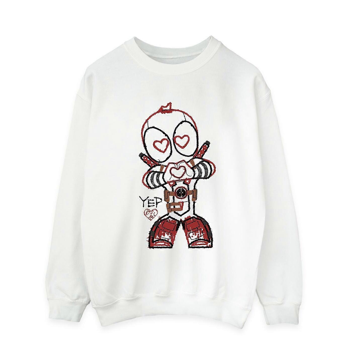 Marvel Heren Deadpool Love Beam Line Sweatshirt