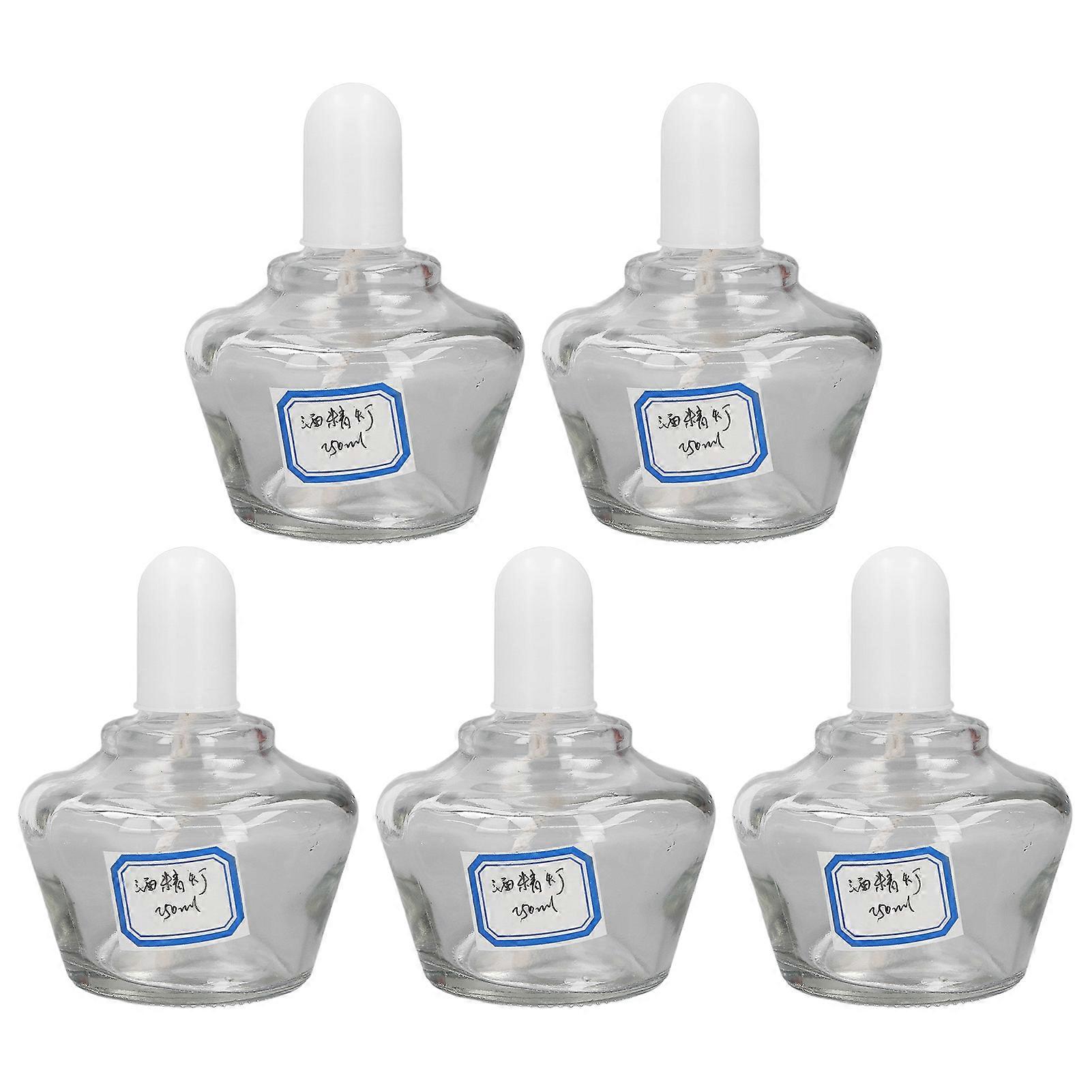 Lot de 5 flacons rechargeables en verre pour lampe de laboratoire de 250 ml, pour expériences de chimie