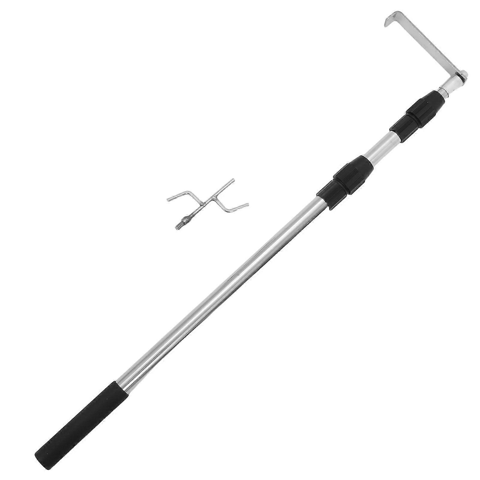 Telescoping Cargo Retriever Tool: Multi-Use Truck Bed Pull Pole Extendable Reaching Aid Portable Multi-Functional Reacher Grabber