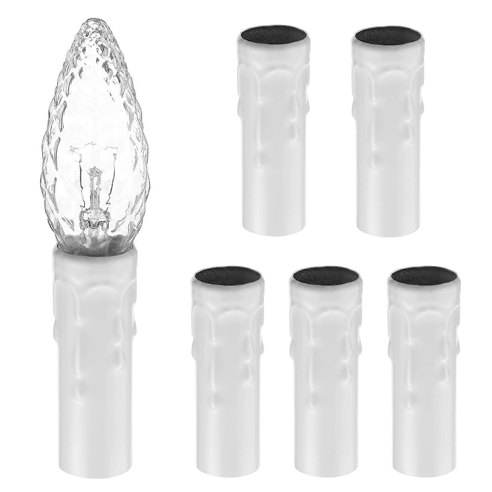Chandelier Candle Sleeves Socket Covers for Wall Lamps 36Pcs White