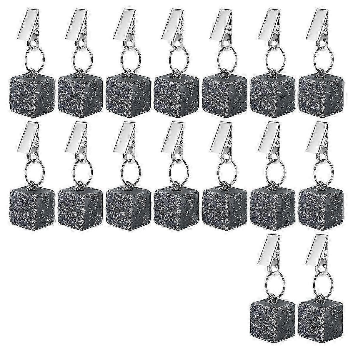 16PCS Metal Clip Cube Marble Pendant Stones Tablecloth Weights for Table Covers Decoration