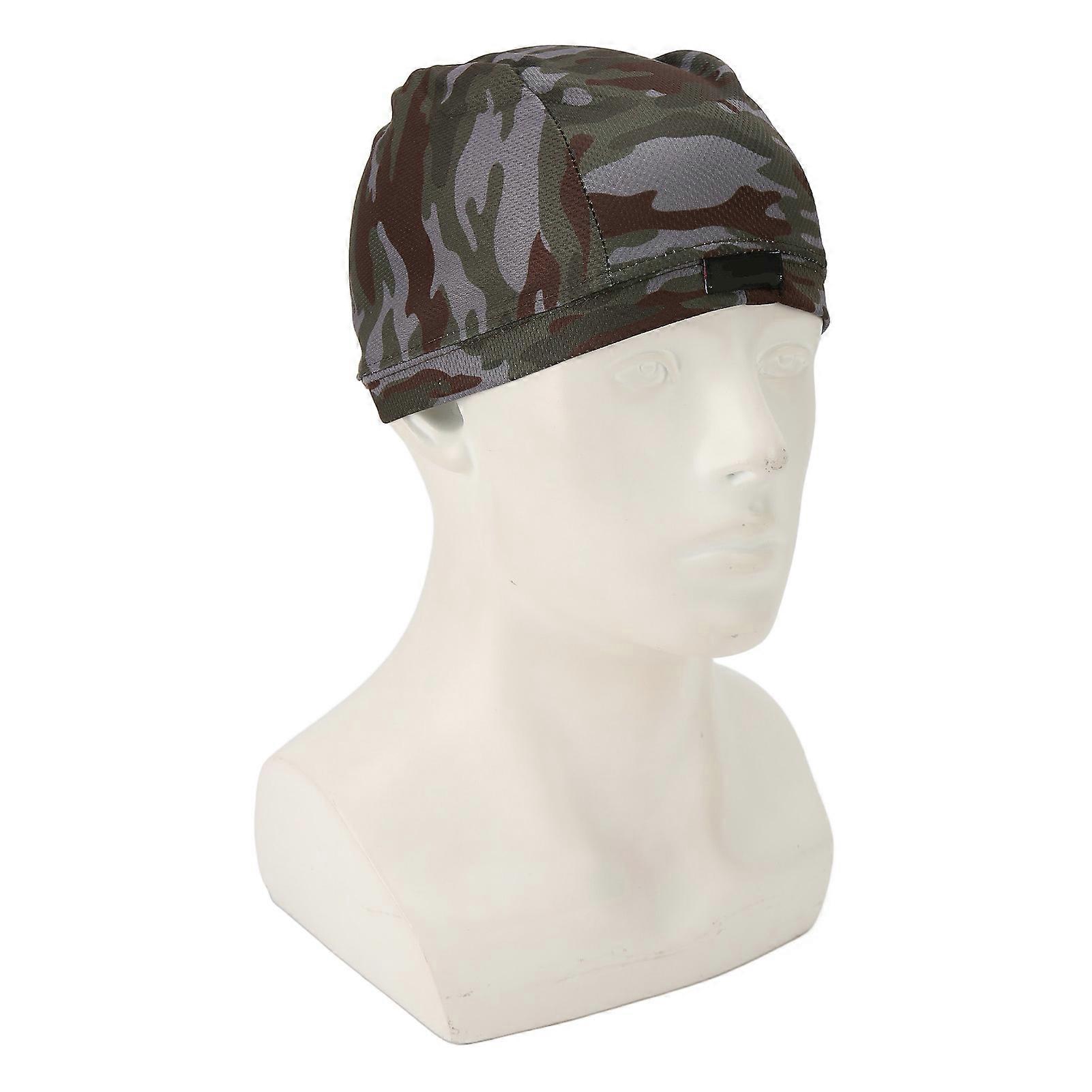 Helmet Liner Sweat-Wicking Cap, One Size, Green Camo, Polyester