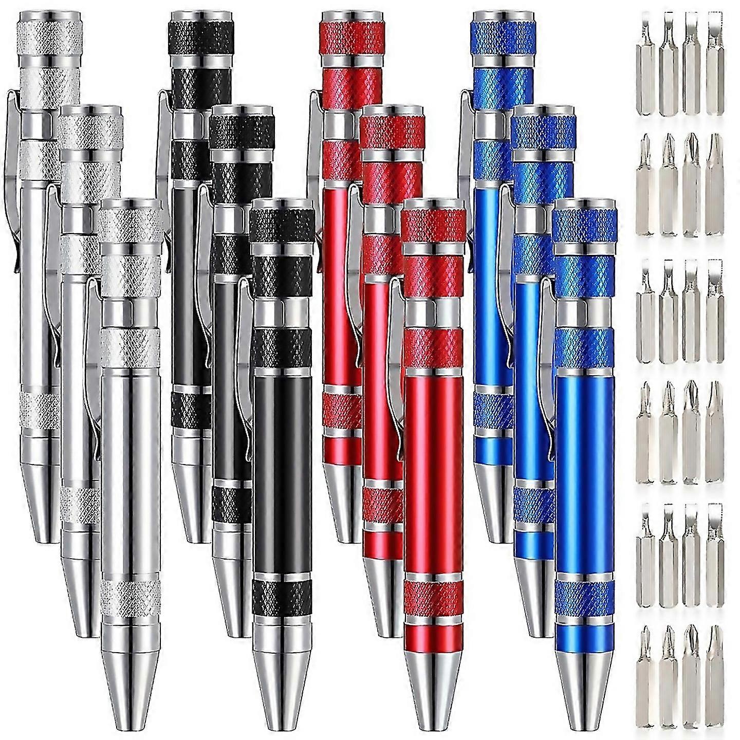 For 12 Pieces Pen Screwdriver Gifts Multitool Handy Tool Eight In