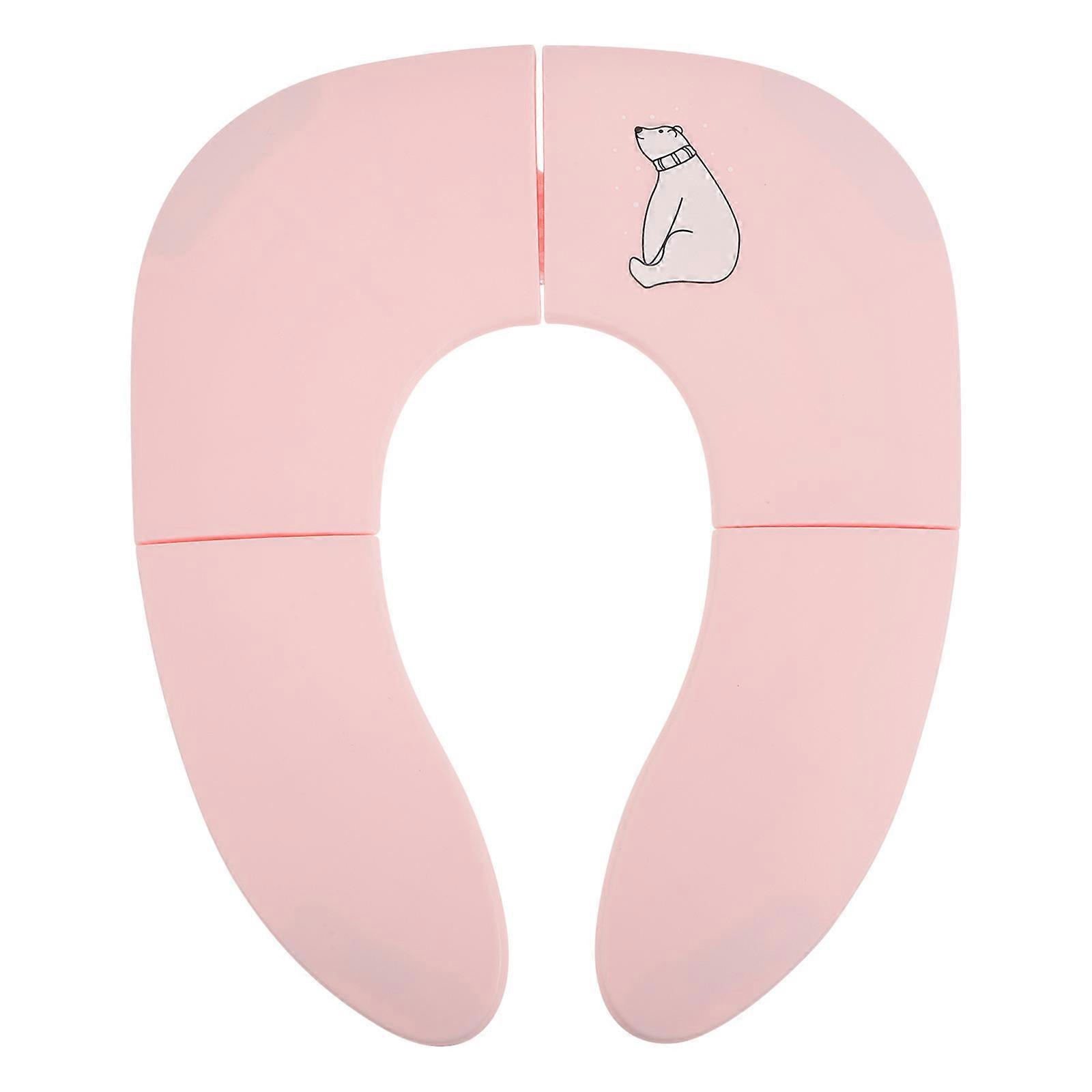 Children's Potty Training Ring Rectangular Design Safe Sanitary Pink 1Set