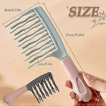 Double Row Wide Tooth Comb for Women - Big Tooth Detangling Comb for Curly and Permed Hair - Fluffy Hairdressing Styling Tool,All Hair Types, 2 PCS