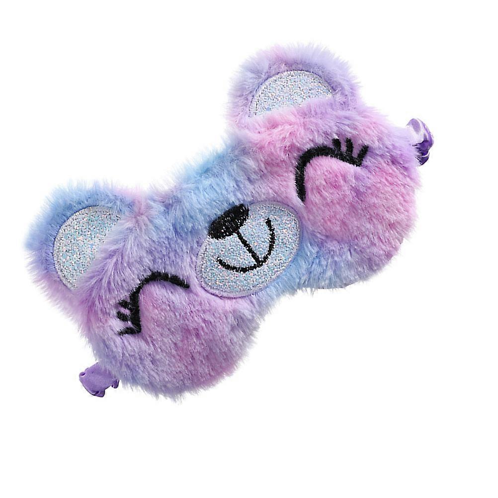 Sleeping Eye Mask Plush Sleep Blindfold with Makeup Headband 2Pcs Set