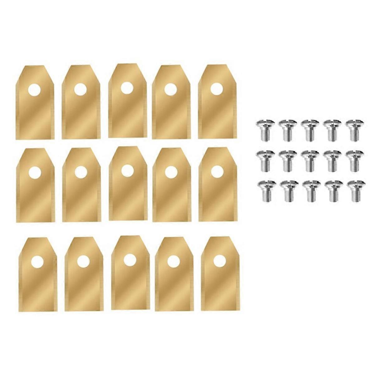 15 PCS Blades with Screws for Navimow I105N/I108N/I110N Gold