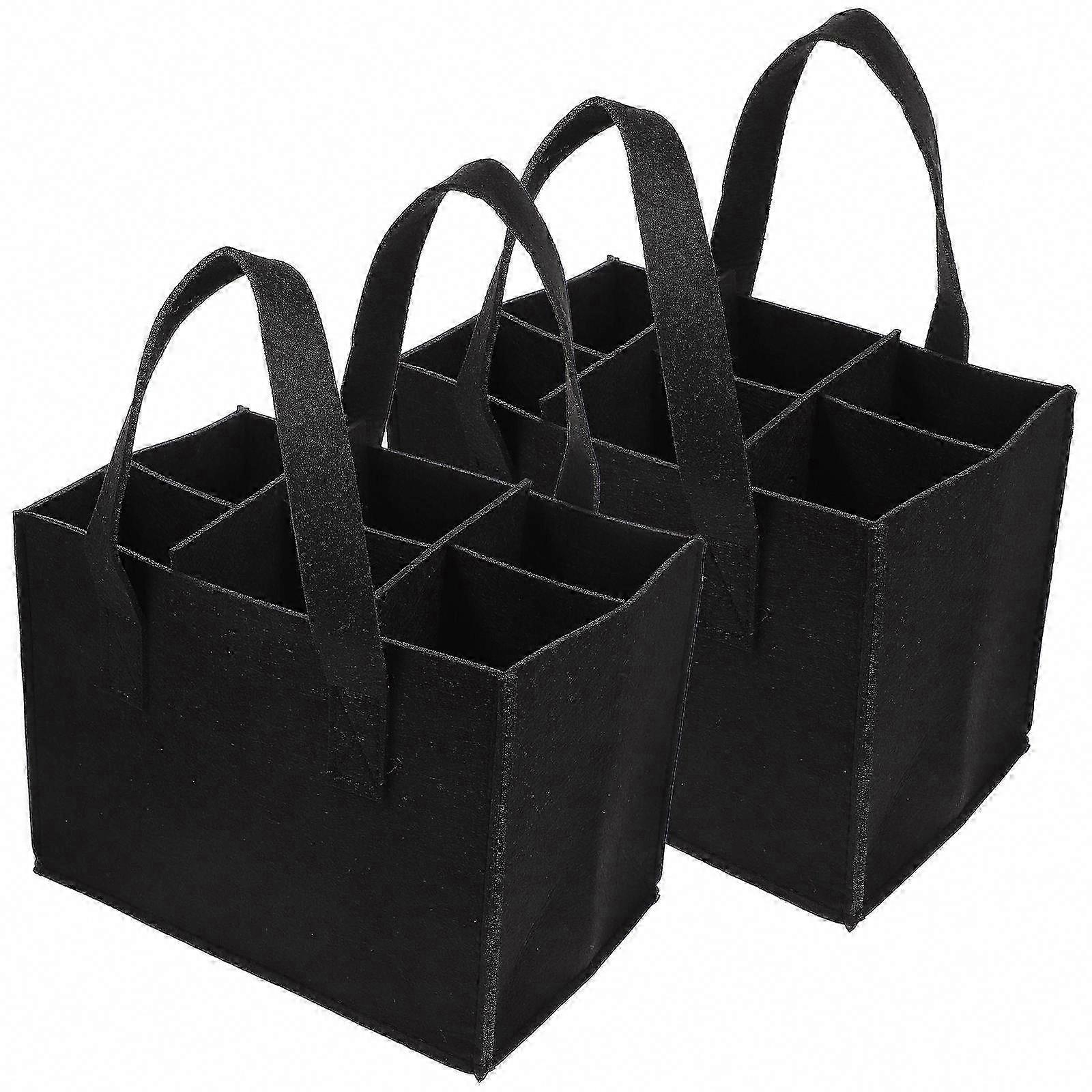 Portable Insulated Carrier Bag with Compartments for Beer, Wine, and Beverage Bottles (2-Pack)