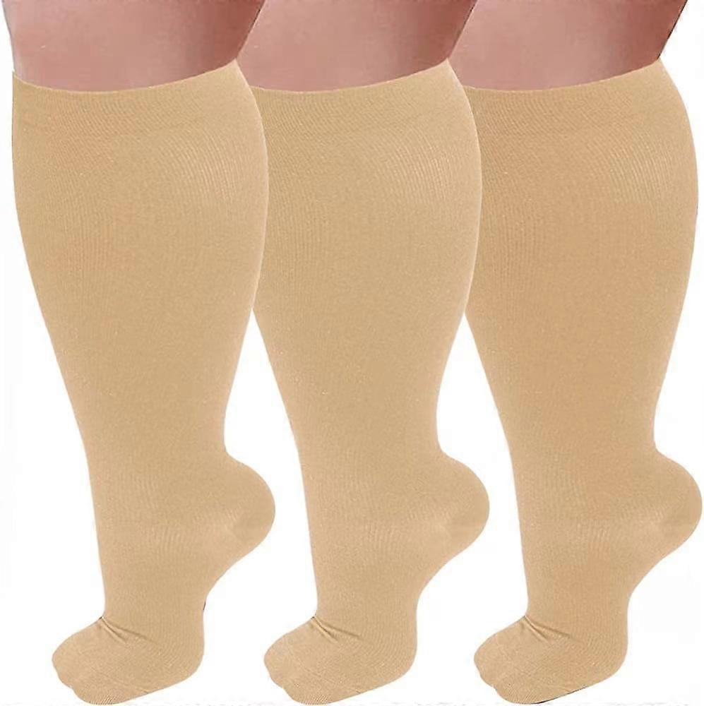 Yoyauz Plus Size Compression Socks, For Men And Women, 15-20mmHg Extra-wide Calf And Knee Length Stockings To Support Blood Circulation