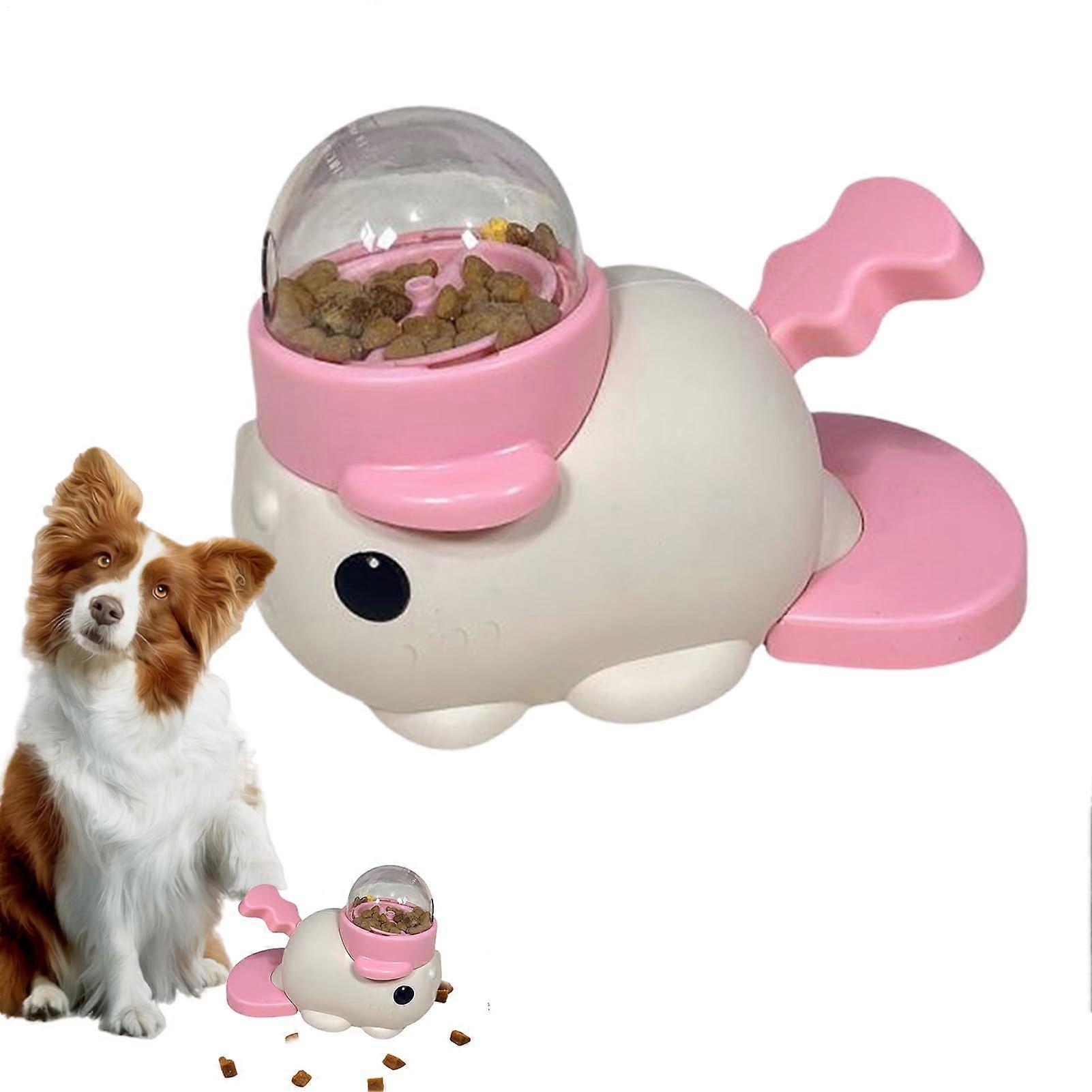 Dog Toy Food Dispenser And Puzzle Toy Slow Feeder For Chewing Training Enrichment Small Medium Puppy Cat Pink