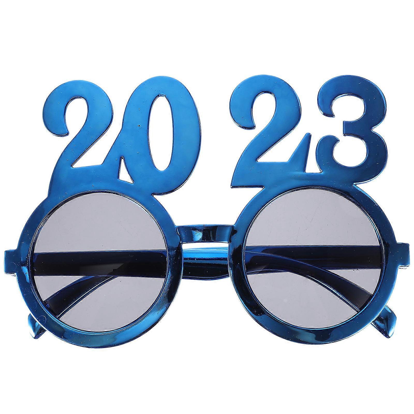 Funny Eyeglasses Frame Shape For New Year's Eve Events In Stylish Blue Color Designed As Party Decoration For Adults 5 Pairs