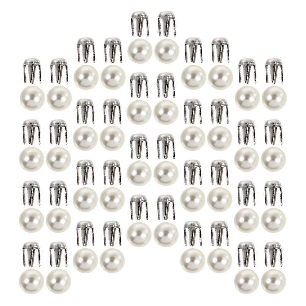 Pearl Four Claw Clasps Decorative Rivets for Handmade Clothes 150Sets