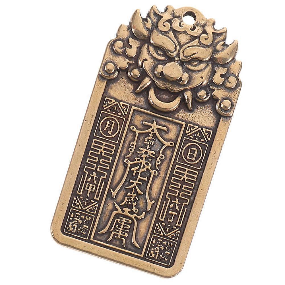 Chinese Token Brass Key Chain Pendant for Decor 4Pcs Unique Ornaments