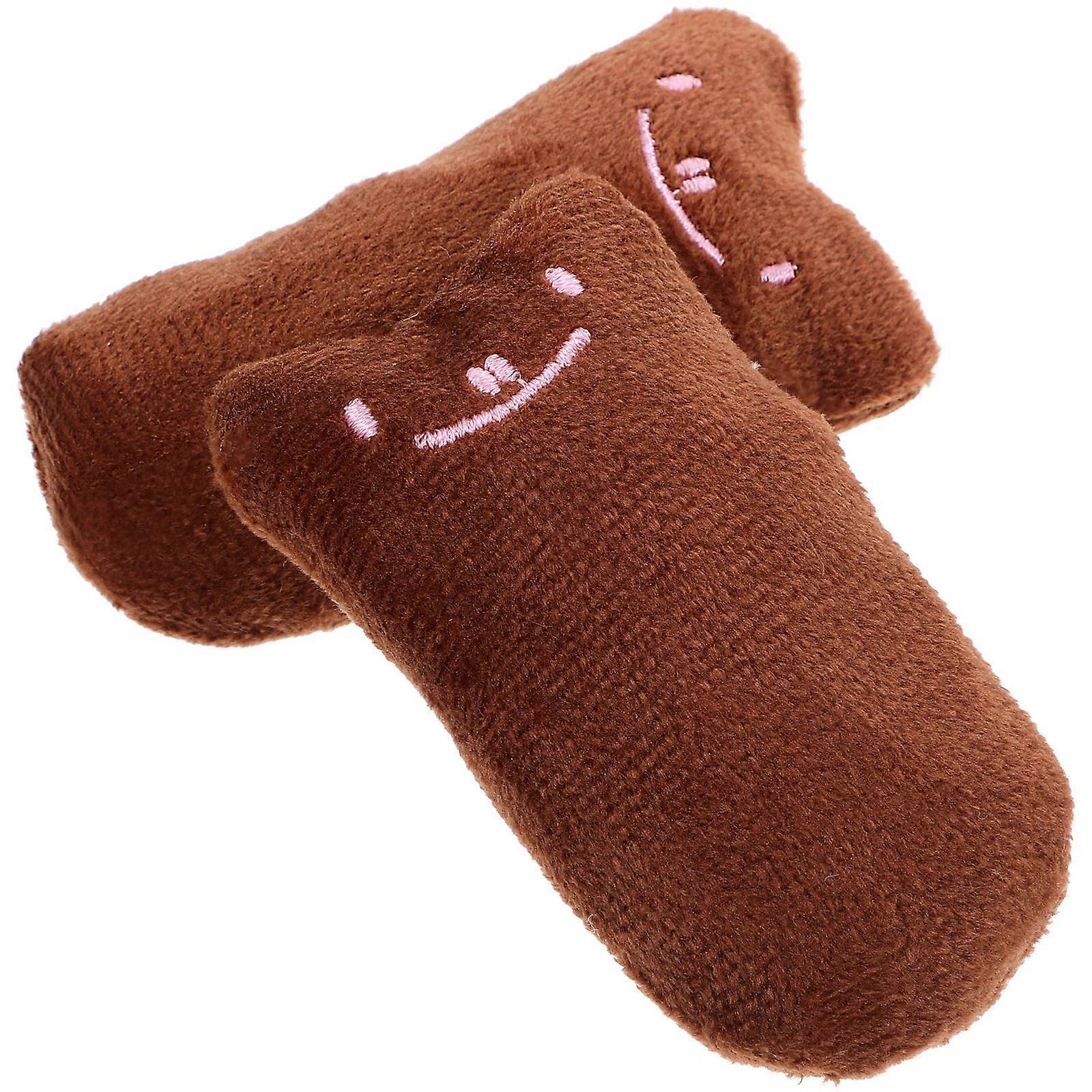 Brown Catnip Toy Plush Stuffed Cat Chewing Toy for Playing 6Pcs Set