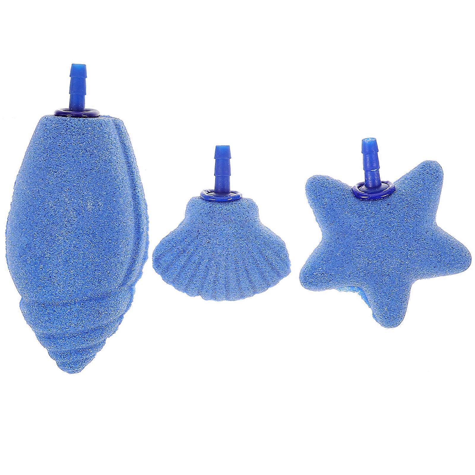 Air Stone Aquarium Bubble Diffuser for Fish Tank 9Pcs Blue Ore Sand