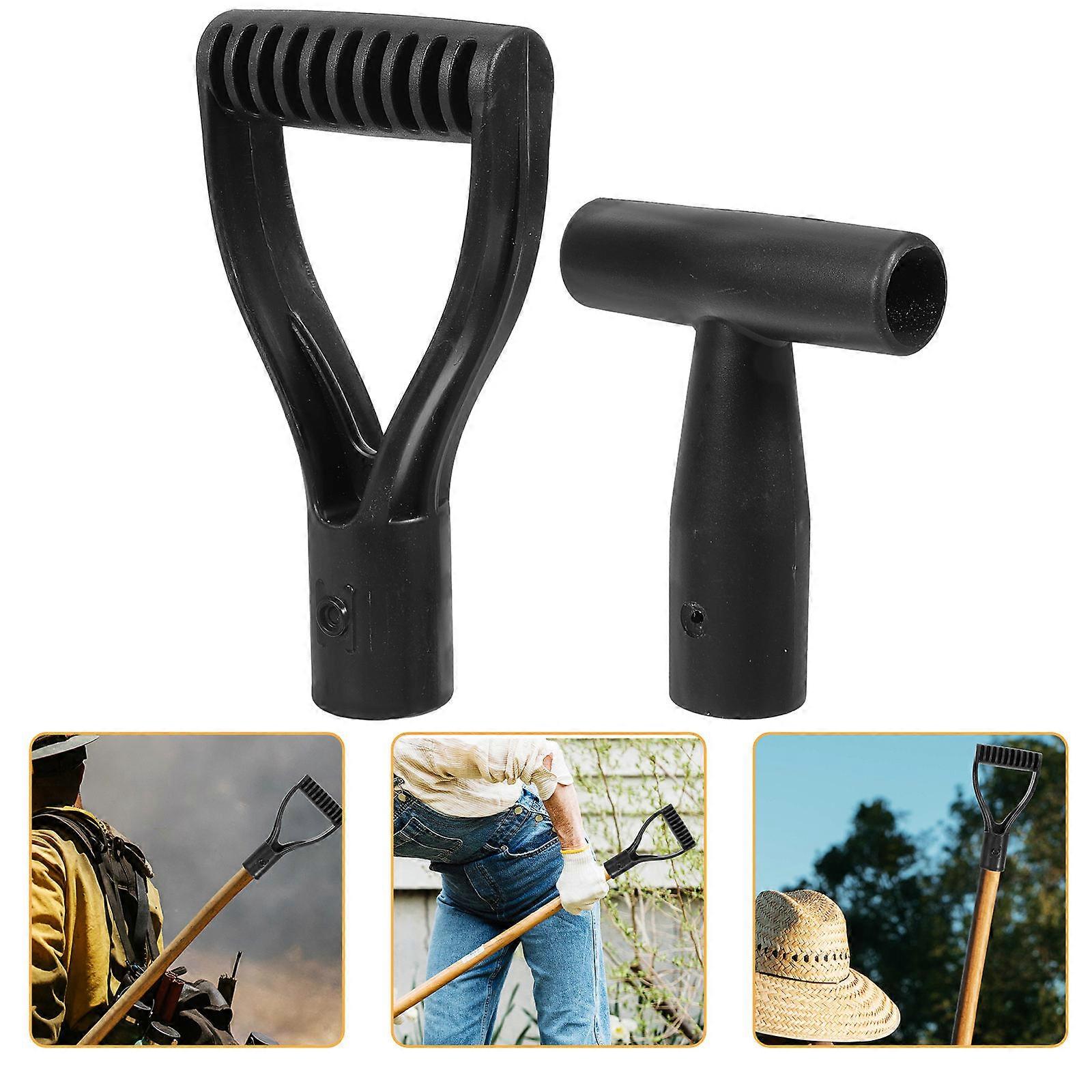 T Shape Handle Spade Handle Replacement for Gardening 10Pcs Black