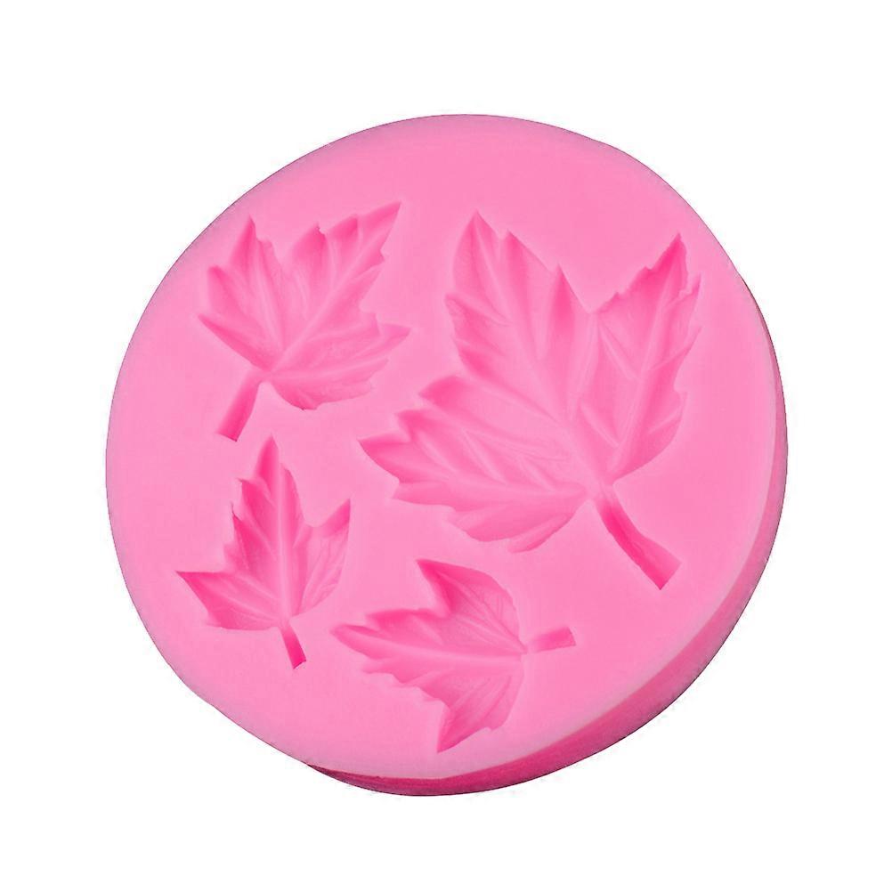 DIY Baking Molds Leaf Shaped for 3Pcs Pink Silicone Cake Decorating Tools