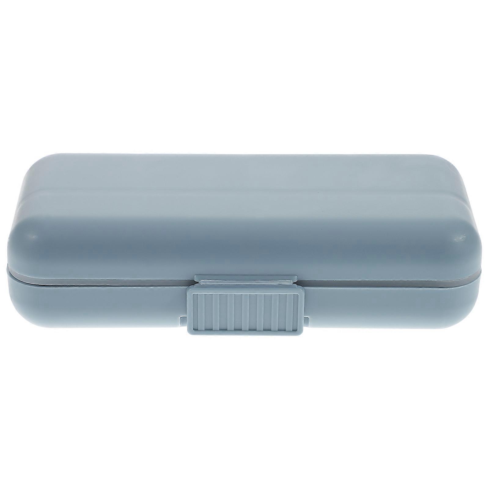 Plastic Storage Double-Deck Pill Box for Medicine 2Pcs Portable Use