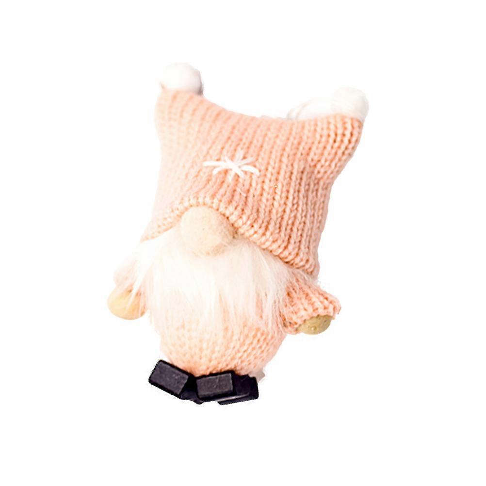 Christmas Craft Wool Doll Hanging Ornament for Decor 2Pcs Pink Decoration