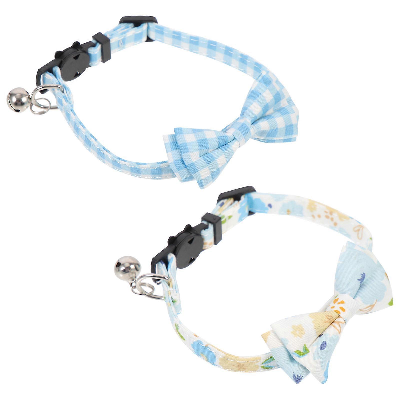 Lightweight Cat Collar Reusable for Gathering Assorted Color Cloth Material 2Pcs