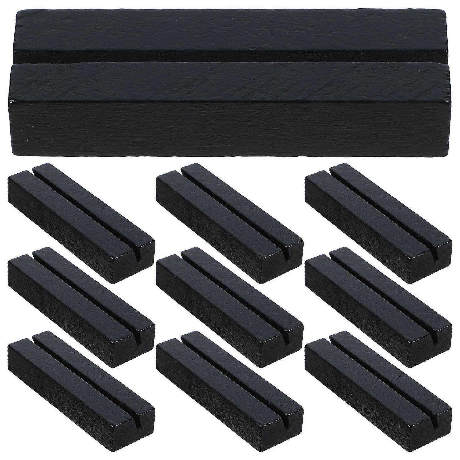 Wooden Name Cards Holder for Holding 20Pcs Black Wooden Cards Stand