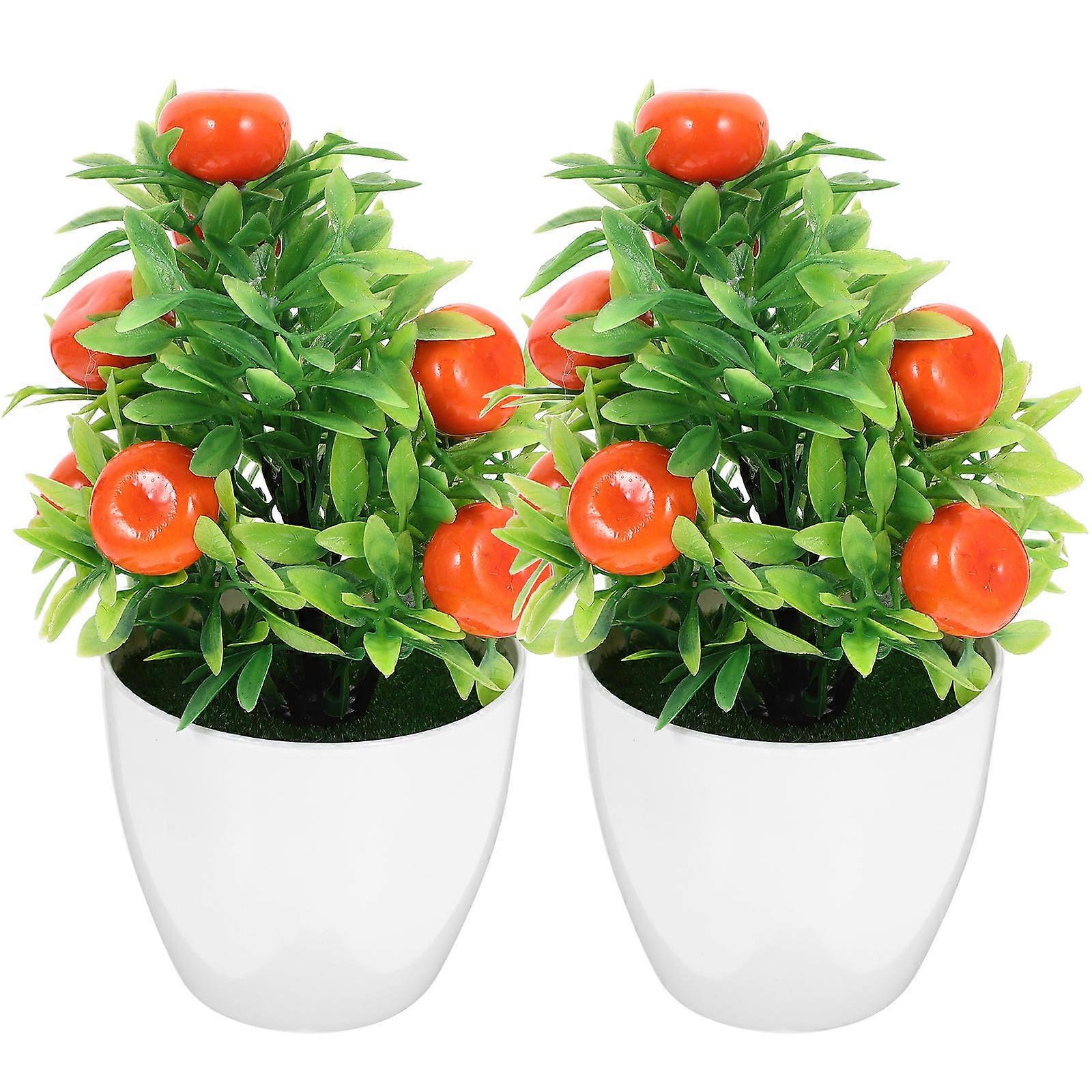 Fake Fruit for Decor Bonsai Tree Artificial for Home Decor 2Pcs