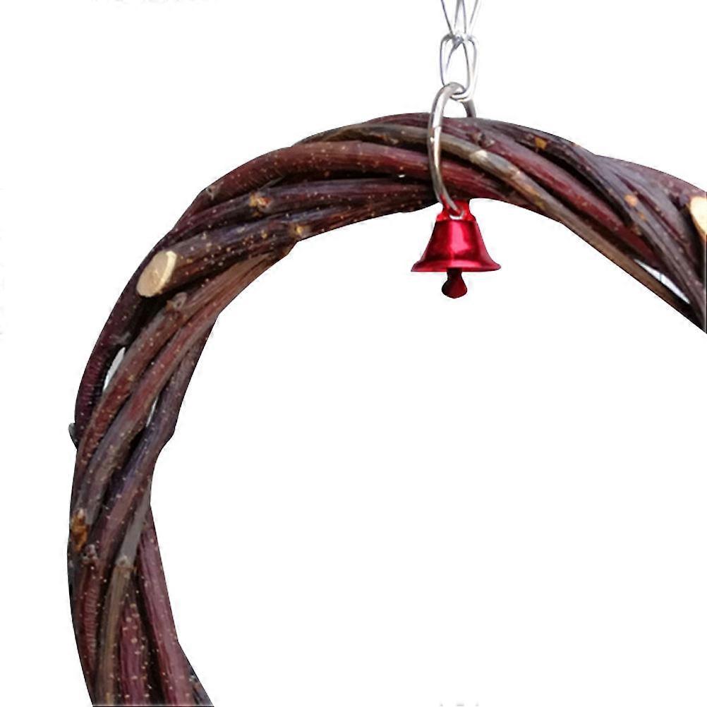 Parrot Toy Bird Swing Wooden Ring for Climbing Fun 2Pcs