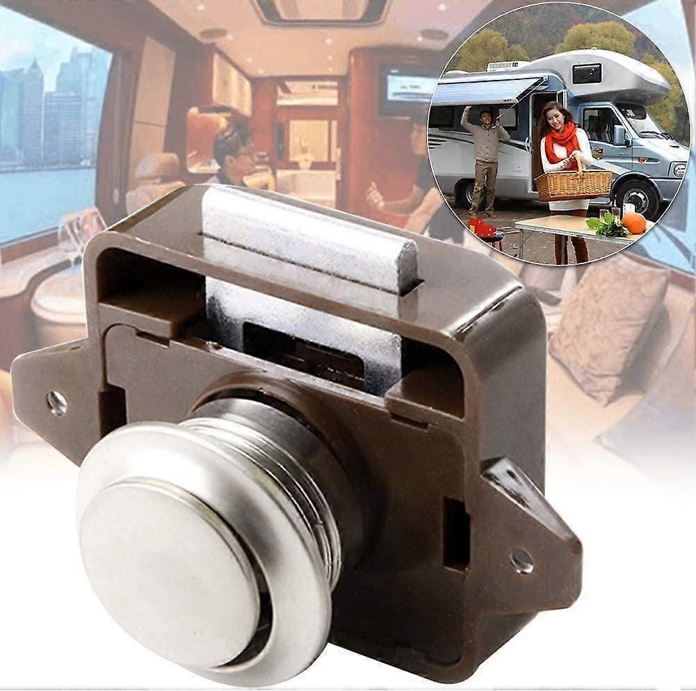 Push Button Catch Lock Cupboard Drawer Door Motorhome Cabinet  Knob