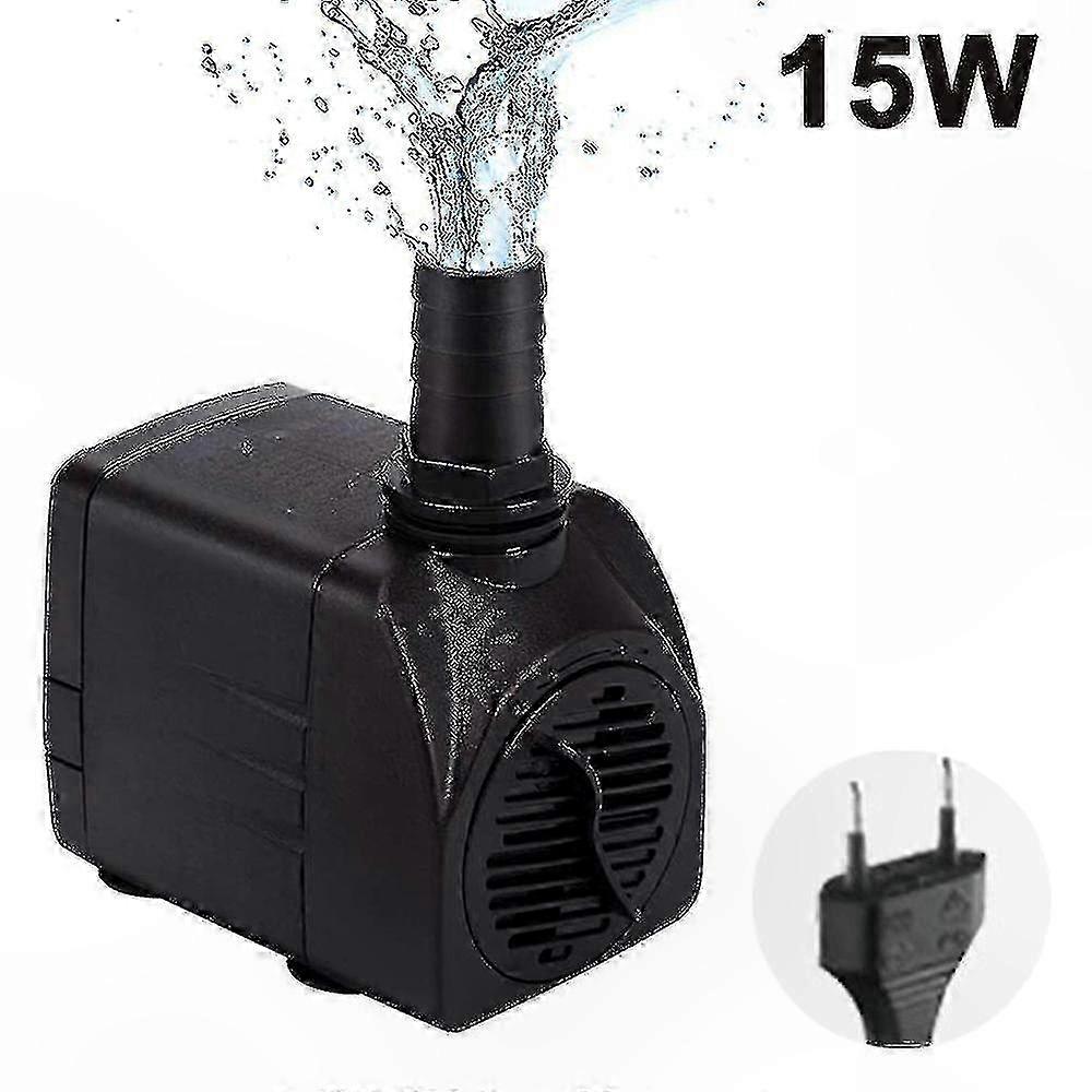 Aquarium Water Pump, Submersible Fountain Pump with 5ft Cord (EU Plug 15W)