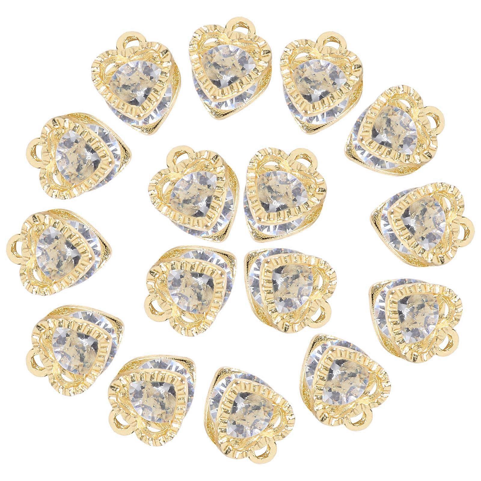 100Pcs Zircon Alloy Pendant Charm for Jewelry Making in Golden Color