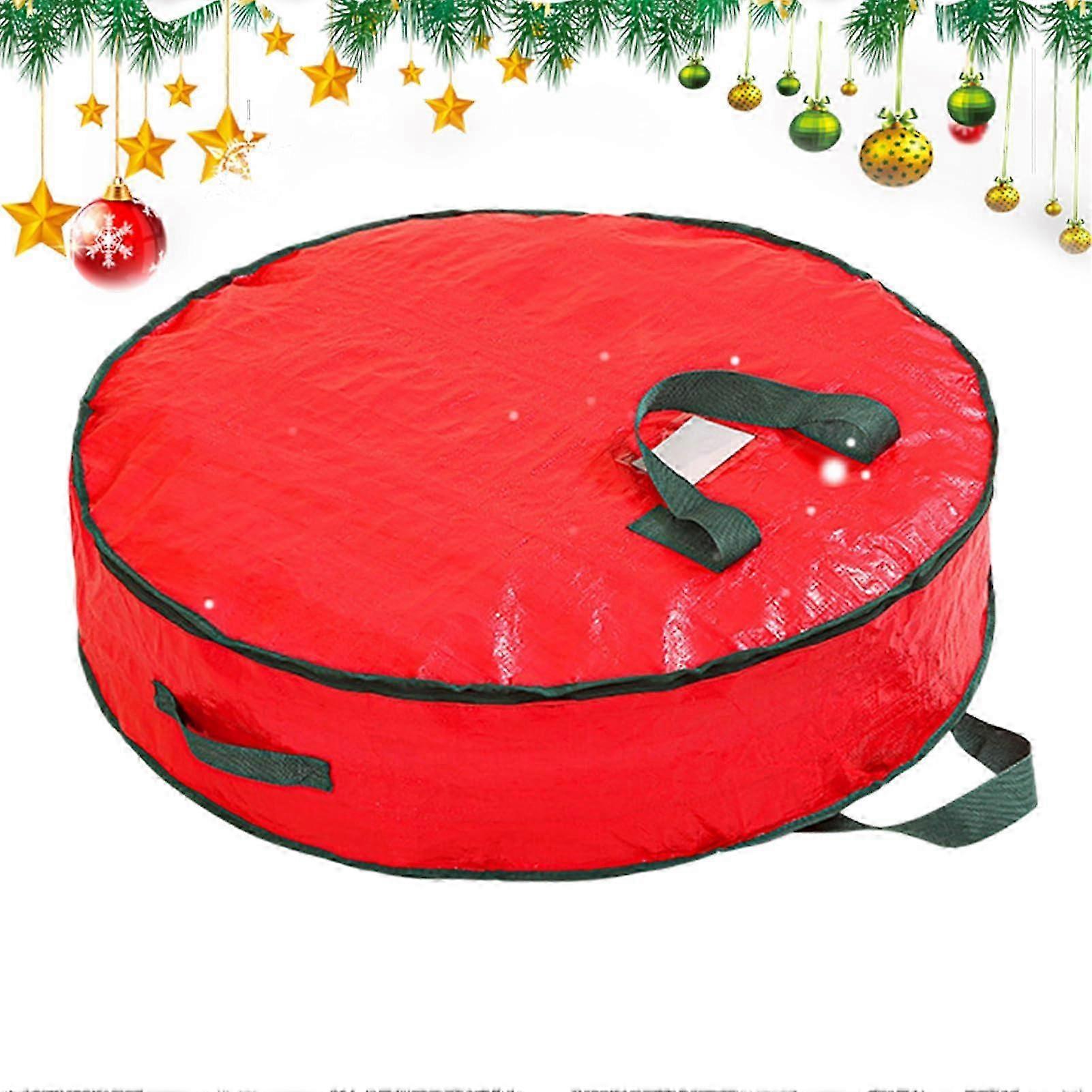 Storage Box For Wreaths Medium Waterproof Christmas Decoration Container With Robust Zip And Carry Handle 25-26