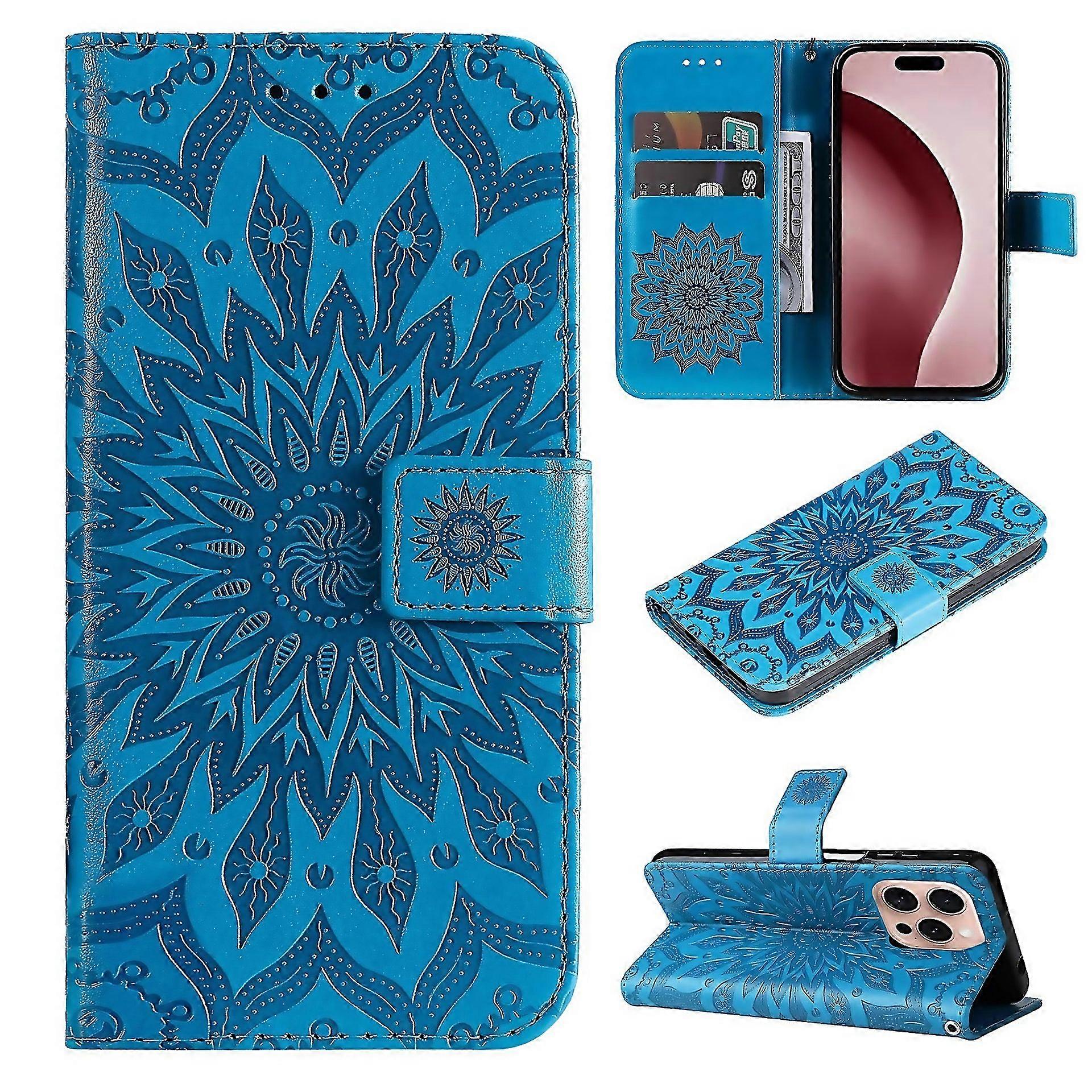 For Embossed Sunflower Pattern Flip Leather Phone Suitable For Everyday Use