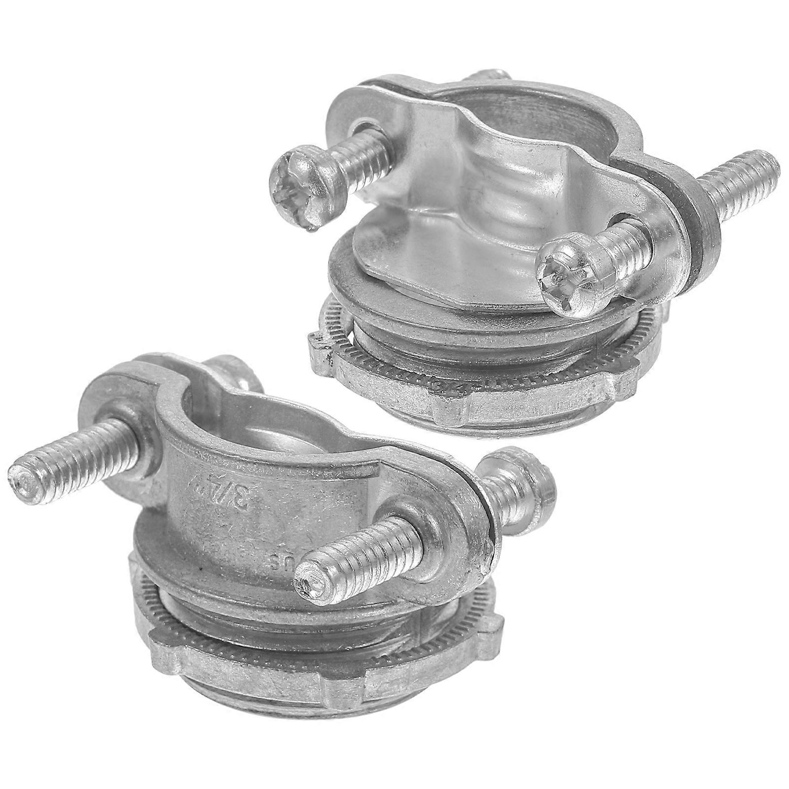 Cable Clamp Clamp Type Cable Connector for Pipe 8Pcs Metal Conduit Silver