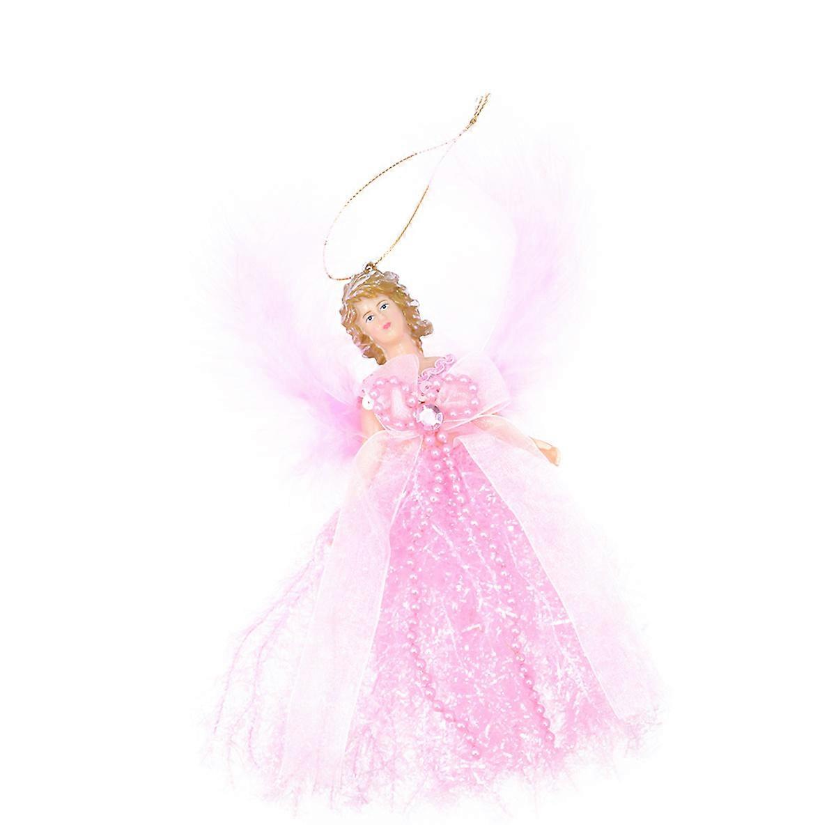 Xmas Party Hanging Adornment Plush Angel for Tree 1 Pendant Pink