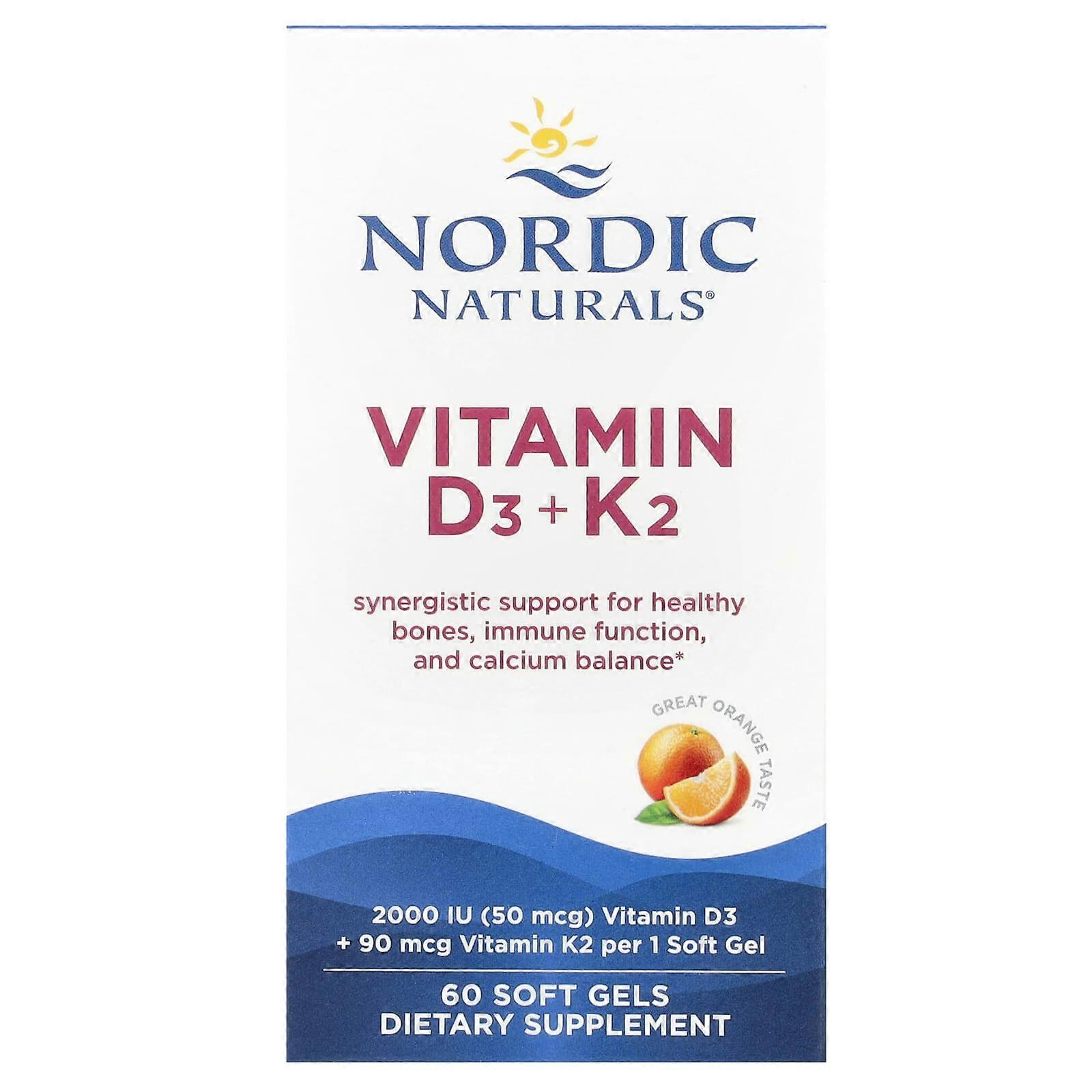 Vitamin D3 + K2, Great Orange, 60 Soft Gels