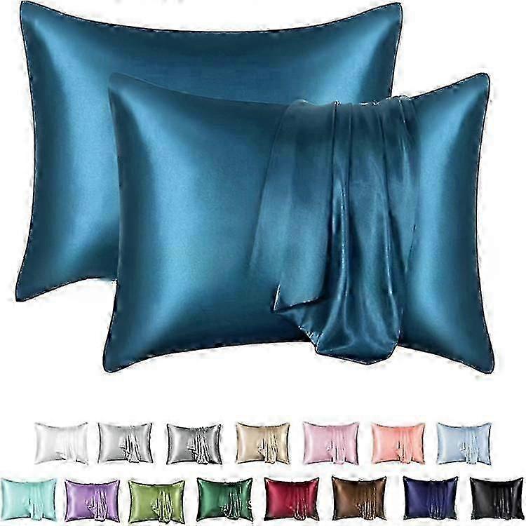 2pcs Soft & Smooth Satin Pillowcases with Solid Color Envelope Design - Reduce Hair Breakage & Wrinkles for Lucky-B Brand