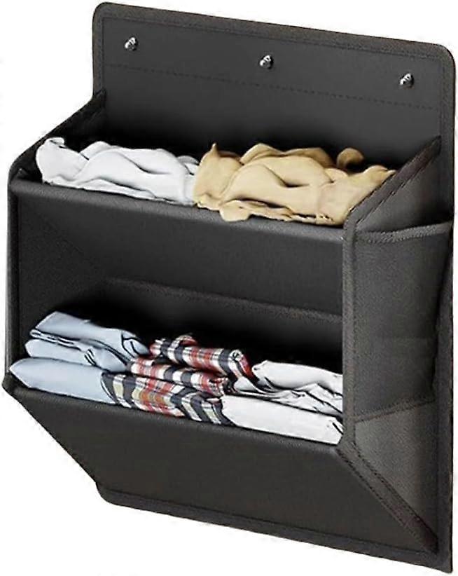 Shoe Storage Door Organizer 2Pack With Large Deep Pockets Wall Mount For Camper No Tools Installation Black