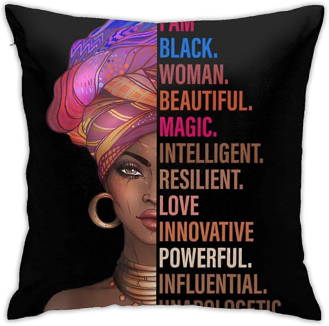 v170私は黒人女性黒人歴史月間枕カバースクエアクッションカバー18x18(両面)です-TB170 ij170