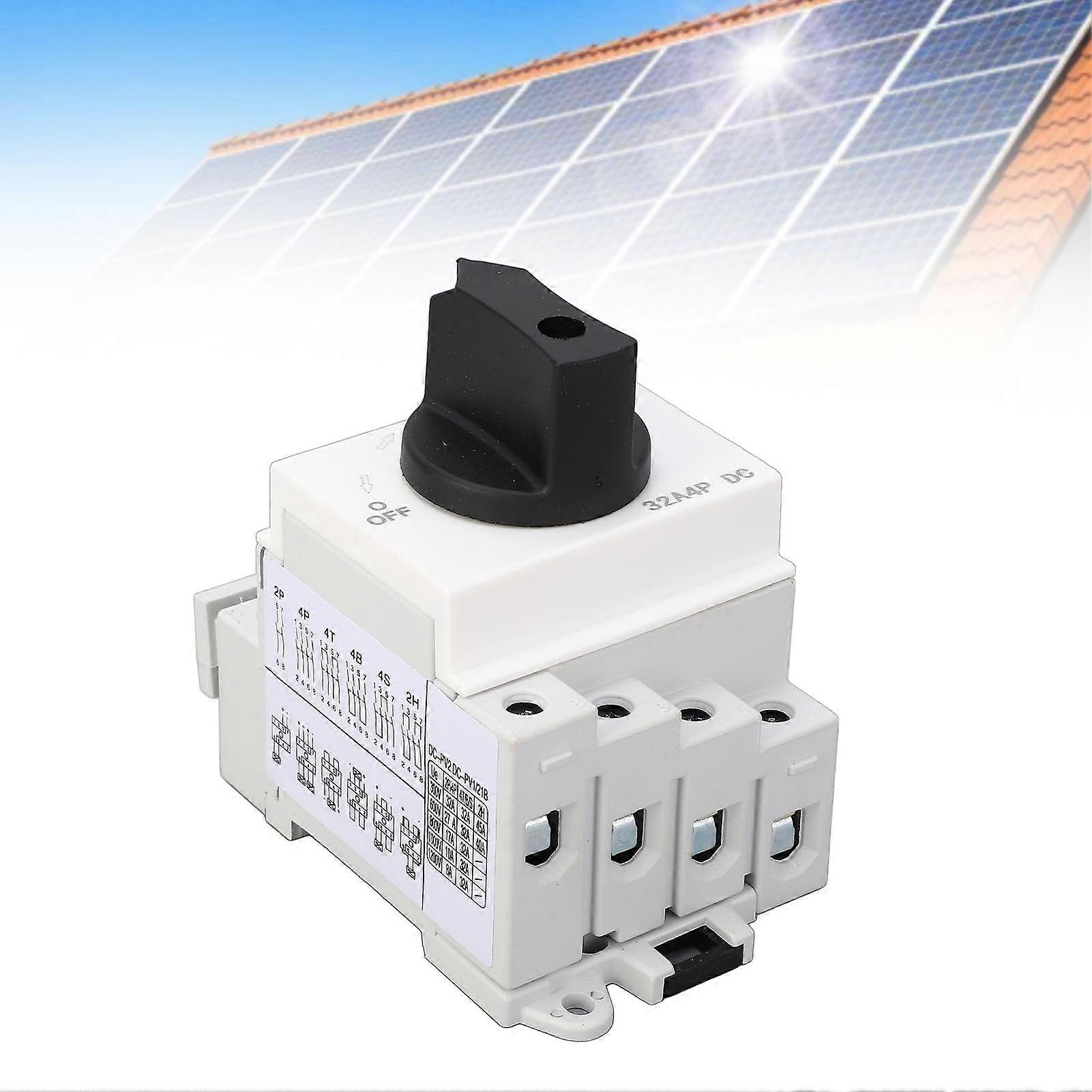 Photovoltaic DC Isolator Solar Switch 4 Poles PV Disconnect Miniature Circuit Breaker 32A 1000V 