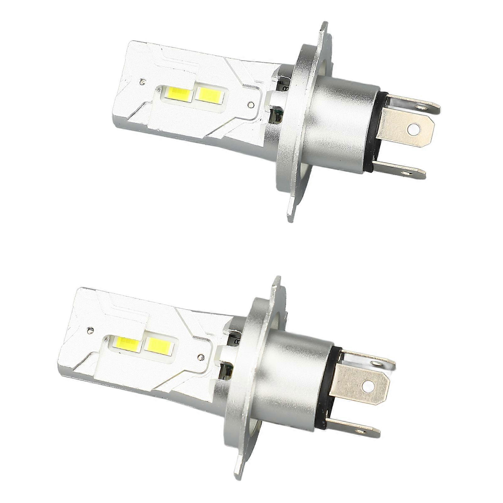 2 Pcs Car Halogen Headlight Bulb Super Bright Plug and Play LED Replacement Light Bulb IP68 Waterproof for Vehicle H4 White Light High Low Beam Witho