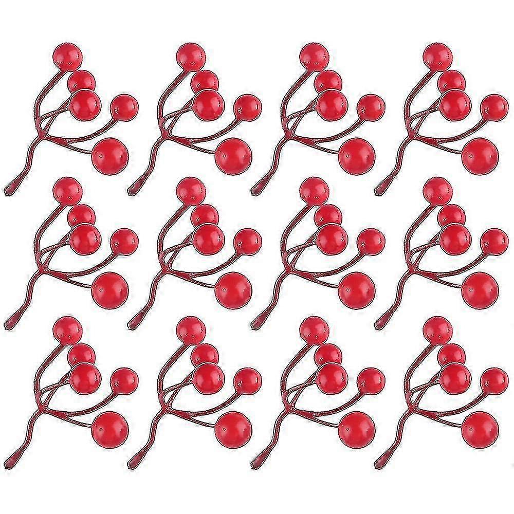 12 Pieces Artificial Berry Decor For Christmas Tree Branches