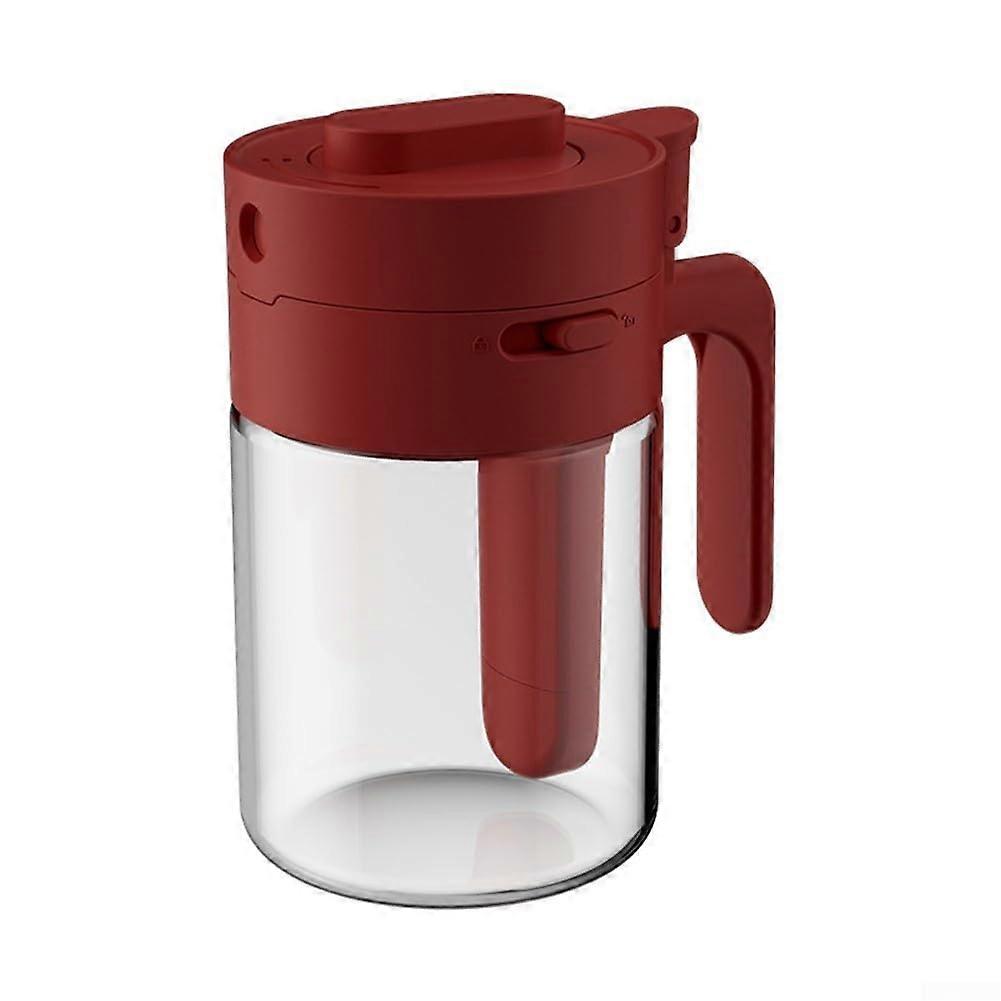 Square Glass Spice Jar with Upright Lid and Long Handle for Easy Dispensing and Kitchen Storage in Green, Yellow, Wine Red