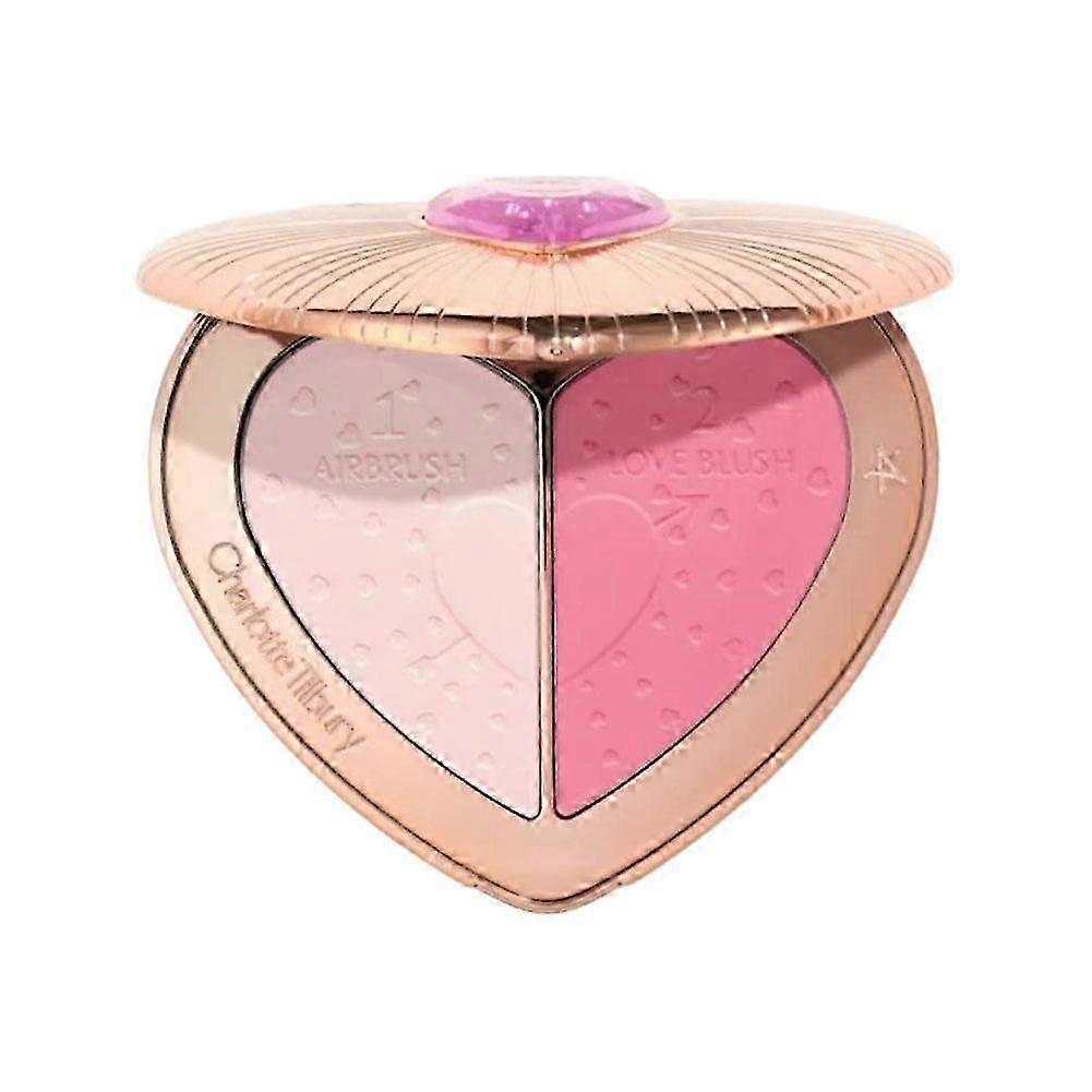 Dual-Tone Heart Blush Palette for Natural Gradient Cheeks All Skin Types Long-Lasting Wear