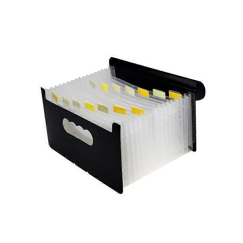 A5 document organ bag multi-layer invoice classification bag delivery note storage bag standing folder (1pcs, black)