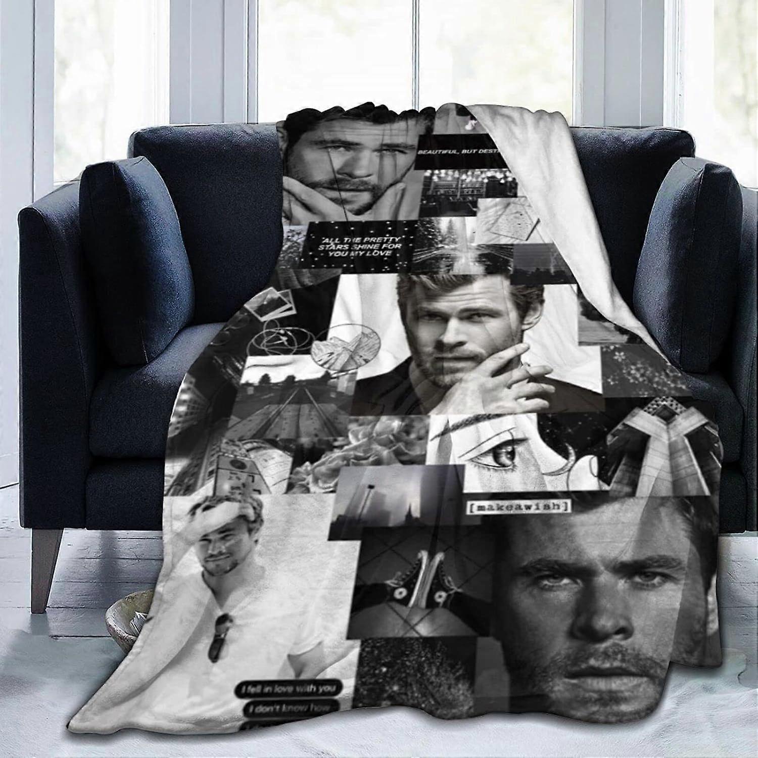 Blanket Chris Actor Hemsworth Super Soft Flannel Fleece Lightweight Throw Blankets Air Conditioning Blanket Couch Sofa B-fcvbn18